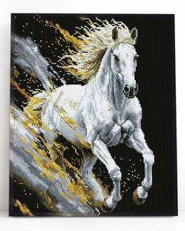 Diamond painting Vit häst