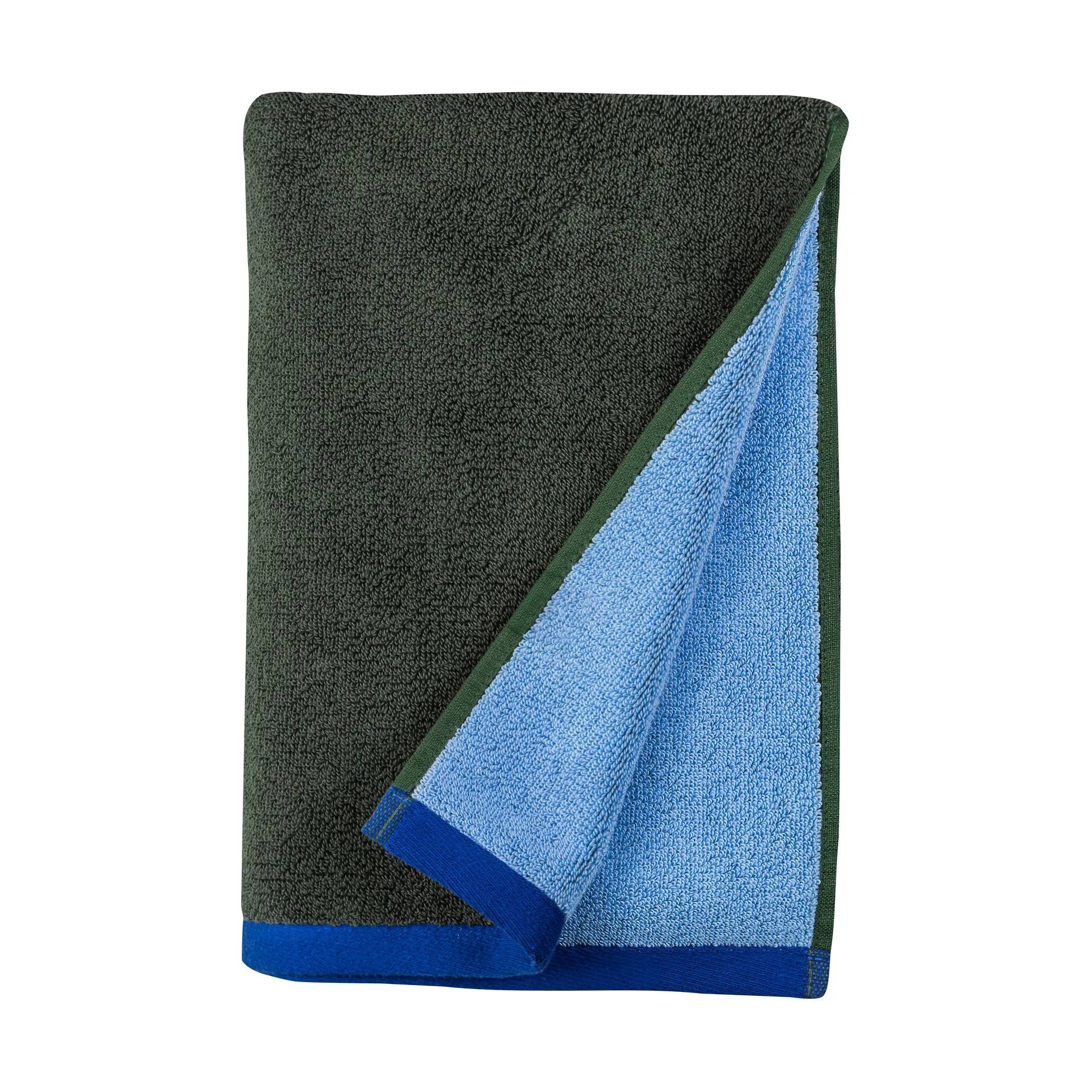 Mette Ditmer Soft badhandduk 70x133 cm Dark olive-light blue - Grön