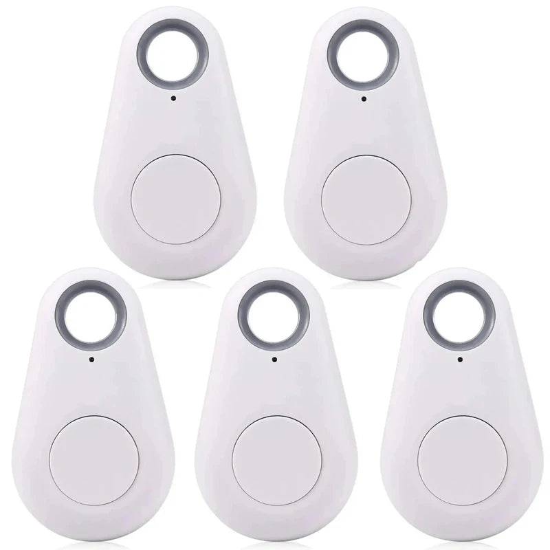 Bluetooth Anti-Lost Tracker Tags for Pets, Keys & Bags — Single to 5-Pack - 5pcs White