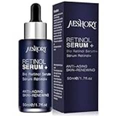 AESHORY Retinol Serum 50ML för Ansikte/Hals/Ögon, Hög Resistens med 5% Ren Retinol, 30% Vitamin C, Vitamin E och Hyaluronsyra - Anti-aging Ansiktsserum för Återfuktning, Reparation av Rynkor