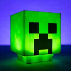 Minecraft Creeper-lampe, dekorationsnatlys, LED-lamper med spillyd, genopladelig, sengelampe til børn, natlampe til væg (grøn) Roman