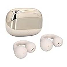 Open Ear-hörlurar, Clip On Wireless Earbuds, Brusreducering Bluetooth 5.3-hörlurar, Inbyggd Mikrofon, Laddningsfodral, 40 Timmars Speltid, Headset för IOS Android-telefon (Beige)