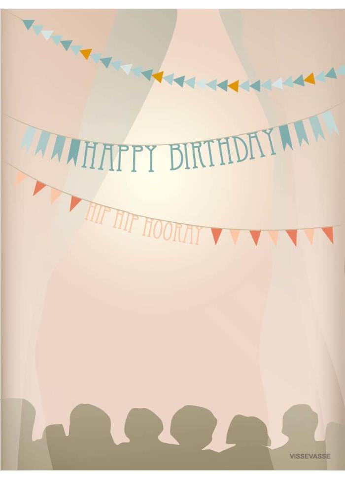 Happy Birthday, Garlands, A7 Kort, ViSSEVASSE
