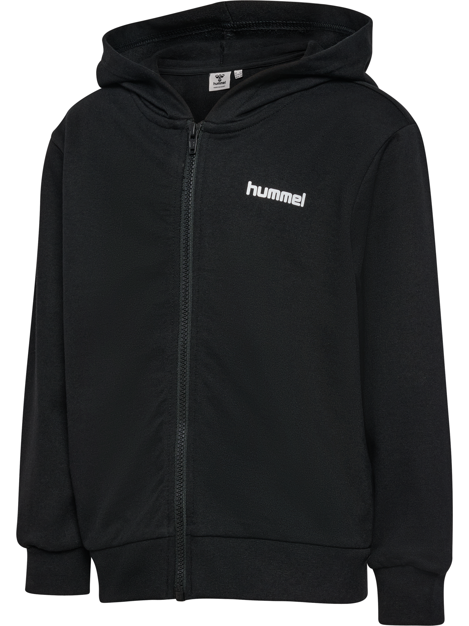 Hummel - Jr Frame Sweat Zip Hoodie | Black | Hoodie | Børn | Str. 140 - Hurtig levering 1-2 hverdage