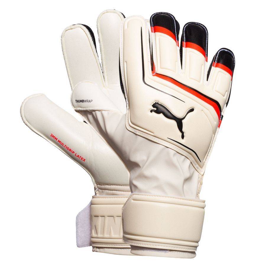 PUMA Målvaktshandske King Match Protect RC The Arrival - Sockerad mandel/PUMA Svart/Ultra Red - ['Vit'] (7½)
