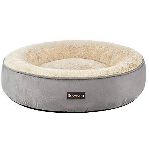 Hundeseng, Donut Katteseng, Rund, 60 Cm Dia., Lysegrå.