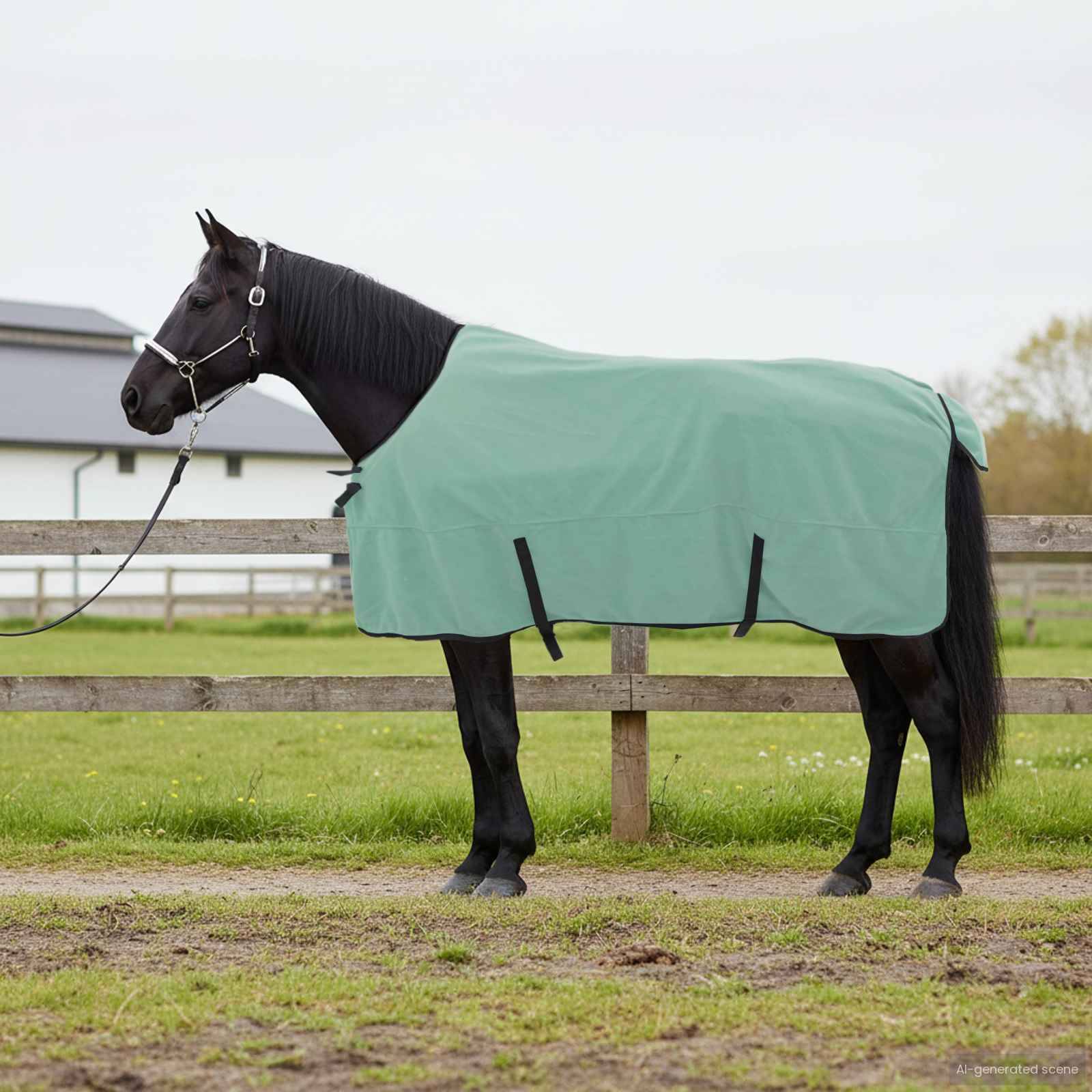 vidaXL Hästdyna Speciell grön 125 cm Polyester Fleece