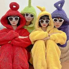 Teletubbies vuxen onepiece pyjamas unisex par pyjamas hem kläder lila-Xin Purple S