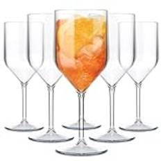 TUNDRA Ice InterNATIONAL 6 delar Croisiere 25 cl i polykarbonat (styv plast), 100 % italiensk design vinglas, okrossbara, återanvändbara och diskmaskinssäkra glas, genomskinliga
