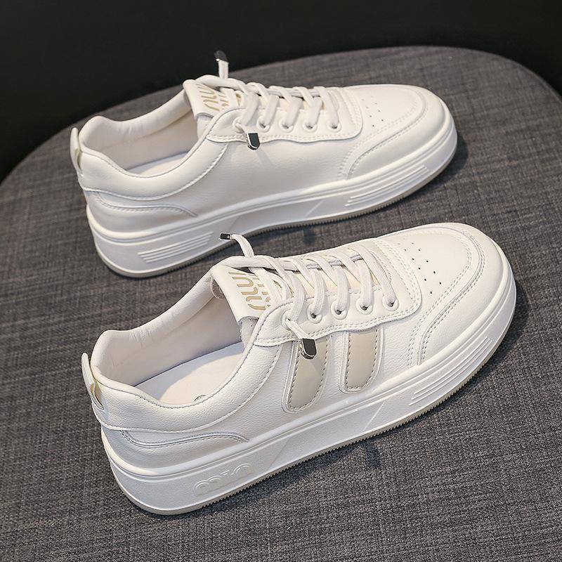 Leather Little White Shoes Women's Shoes Spring New Soft-soled One-pedal Flat-soled Single Shoes Casual Sports Shoes Women's Board Shoes 40