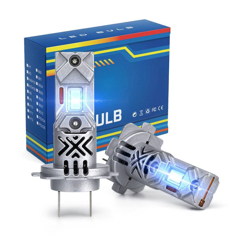 2 stycken H7 LED-bilstrålkastare 30000LM CSP-chip 600% ljusstyrka 6000K vit 1:1 Mini storlek huvudlampa Plug And Play