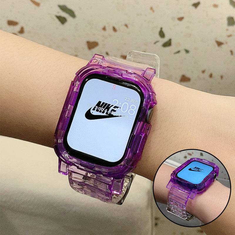 Watch Strap Cute Creative Female All-in-one Protective Cover Case - Purple / B