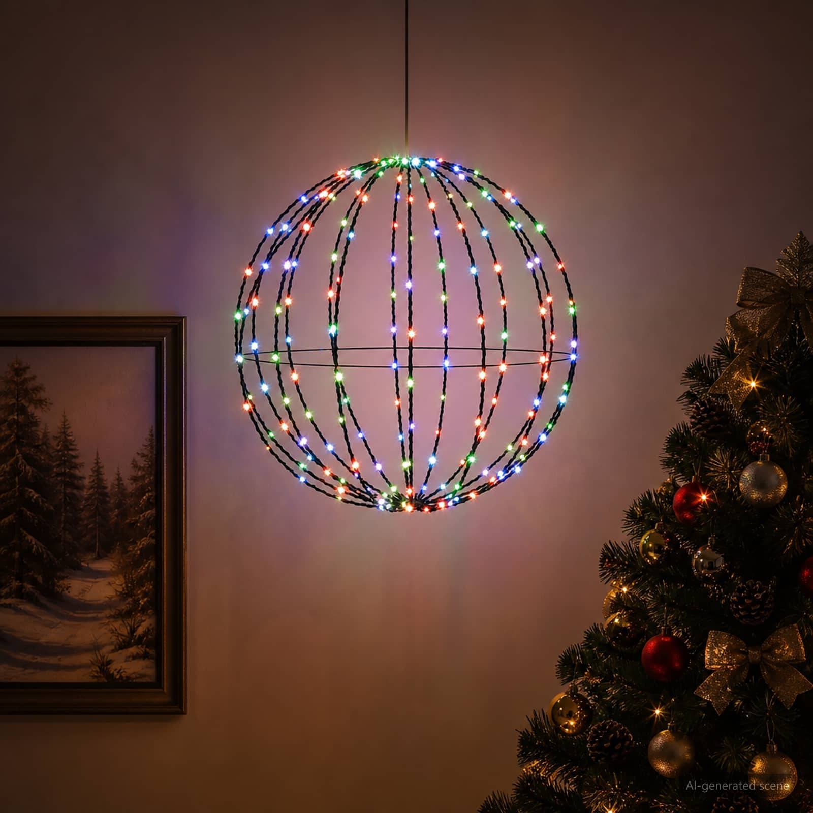vidaXL Julspira med belysning 192 LED-lampor RGB Diameter 60 x 63 cm