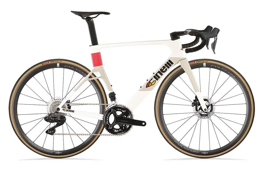 Cinelli Aeroscoop 2026 - Shimano Dura Ace Di2 2x12sp - Fulcrum Wind 57 - 064 / l / coral white (l)
