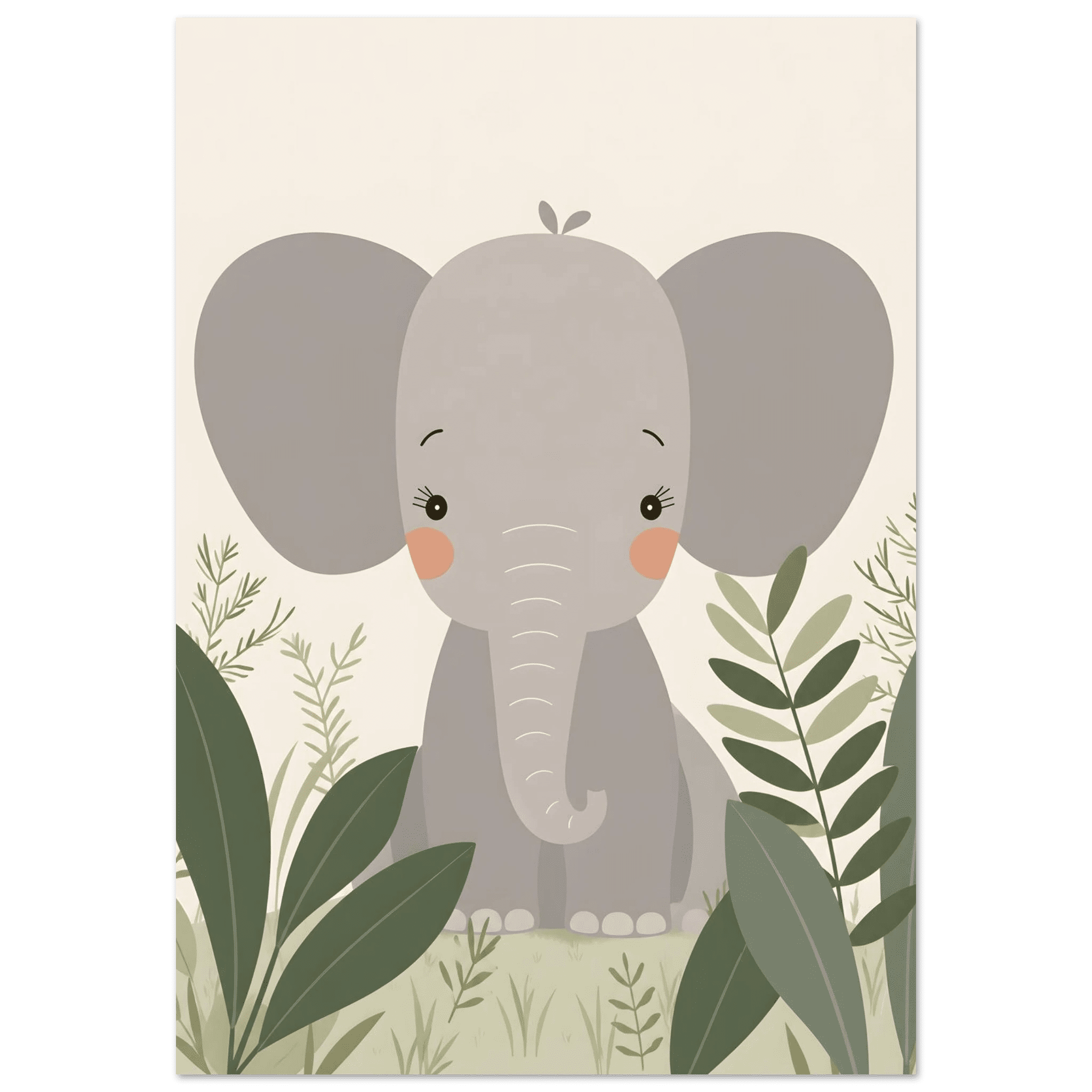 Elefant i djungeln poster-70x100 cm / 28x40″ / Utan ram / -