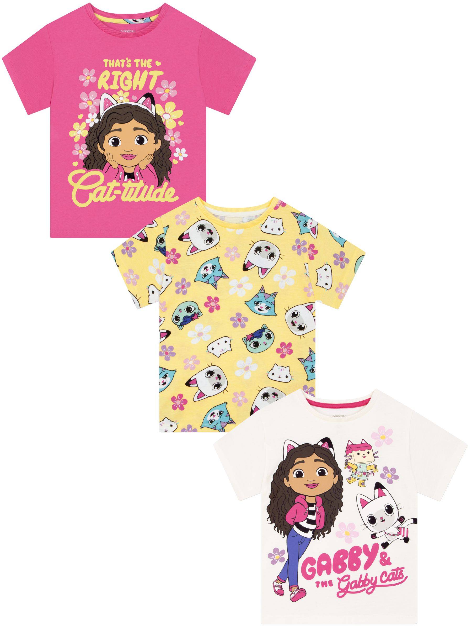 Character Character Pink Gabby's Dollhouse 3 Pack T-Shirts