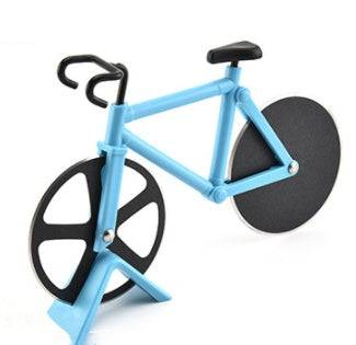 Pizza Cutter Stainless Steel Bicycle Shape Wheel Bike Roller Pizza Chopper Slicer Pizza Cutting Knife Kitchen Tools - Blue