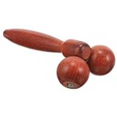 MOLUCKFU Trä Dubbelkula Massager Ansiktsmassage Verktyg Ansikts Massage Verktyg Ögon Massage Roller Ansikts Roller Manuell Roller Rund Massager Ögonvård Massage Roller Ansikts Roller