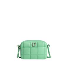 Dsquared2, Taske, Dame, Grøn, ONE SIZE, Uld, Quiltet skuldertaske med logo-lomme