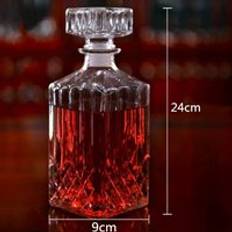 Transparent lyxfritt blyfritt fyrkantigt glas vinflaska whiskydekanter alkoholbehållare pourer vinkaraff för bar - transparent
