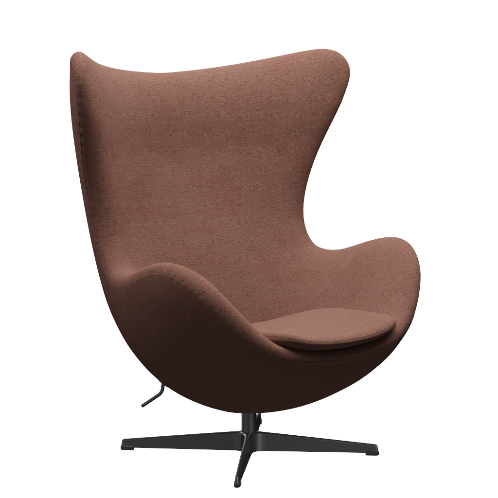 3316 Ægget loungestol, stel i sort af Arne Jacobsen Christianshavn - 1132 Beige/Orange - Jacobsen Plus