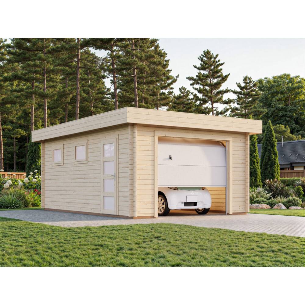 GARAGE PALMAKO RASMUS SEKTIONSDÖRR 19M² MÖRKGRÅ/VIT