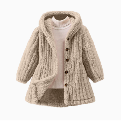 Mini Fashion™ - Mjukt fleecefoder för flickor - Vinterjacka Beige / 90 (2-3 år) | Pedagogiska Träleksaker (size)