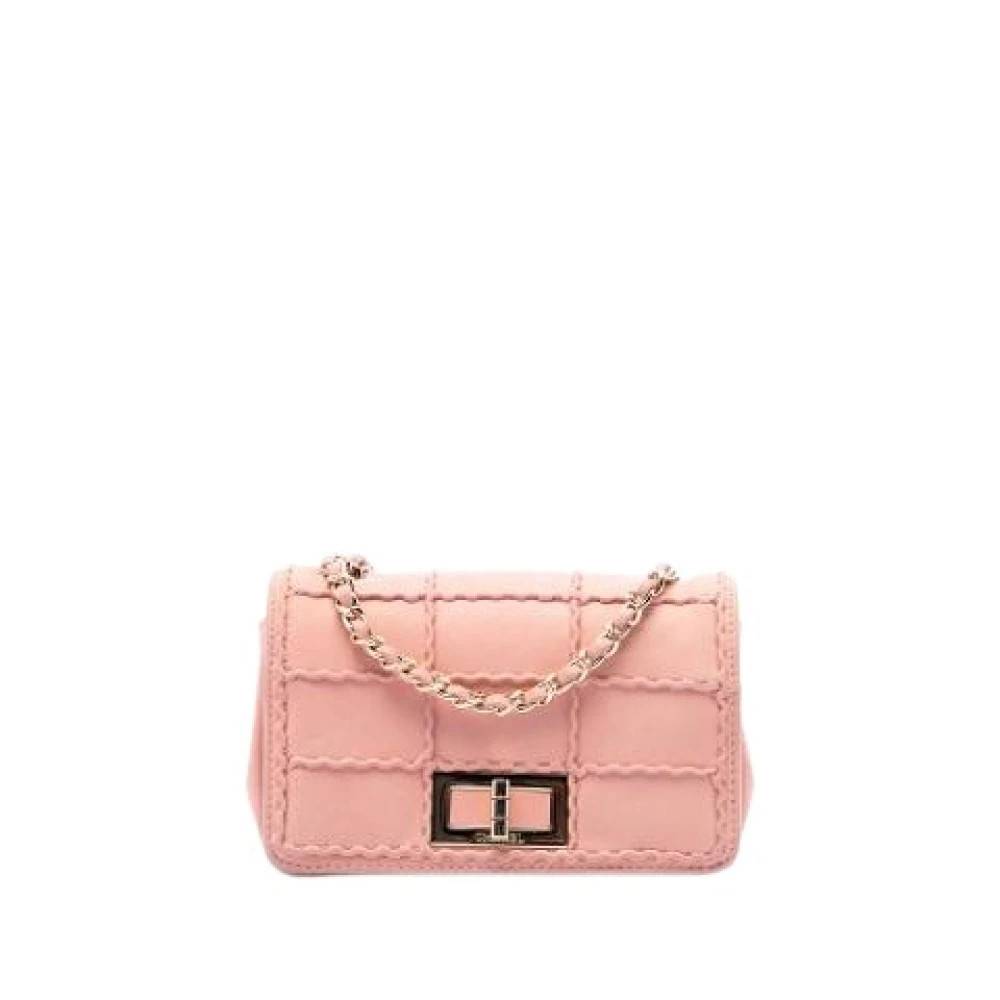 Chanel Vintage Pre-owned Quilted Mini Crossbody - Vintage - Dame - Lyserød - ONE SIZE - Uld