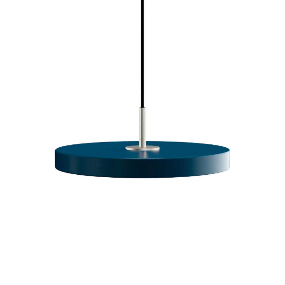 Asteria Mini Petrol Blue - Steel Top 31 x 10,5 cm, 2.7m cordset Pendel