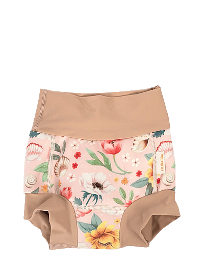 Filibabba Lucca – Blebadebukser 1-2 år – Ocean Blossom - Badkläder - PINK / pink/rose
