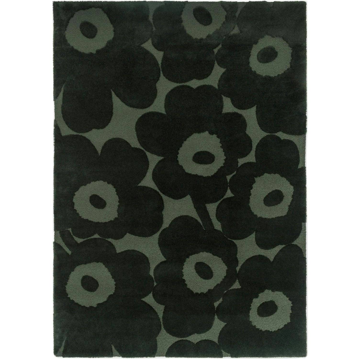 Marimekko Unikko Tæppe 250x350 Cm - Mønstrede tæpper Uld Dark Green - 132207250350.
