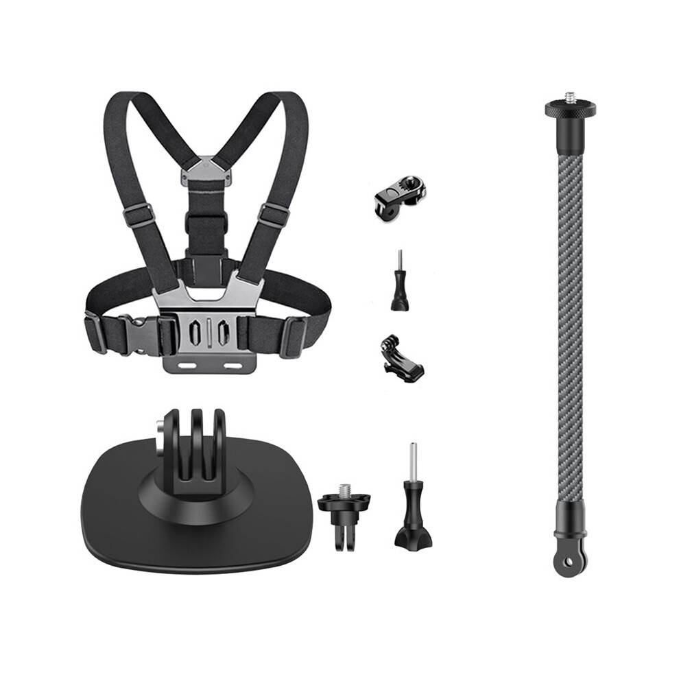 Skiing Video Kit for X5 X4 X3 Ace Pro 2 Helmet Extension Rod Flexible Adhesive Base Chest Strap for Insta 360