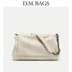Retro High-End Solid Color Chain Strap Tote Bag, Large Capacity Shoulder Bag - Beige - one-size