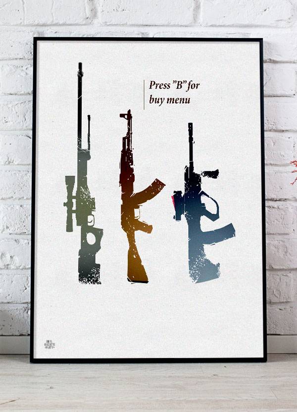 CSGO gamer plakat - Press B - 50 x 70 cm - Kr. 279,-
