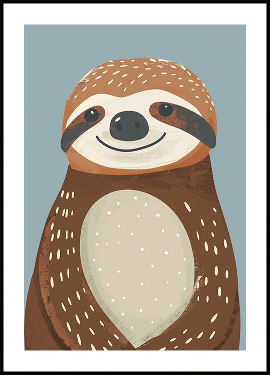 Happy Sloth Poster (100x140cm) - Plakater > Barnväggskonst, BD