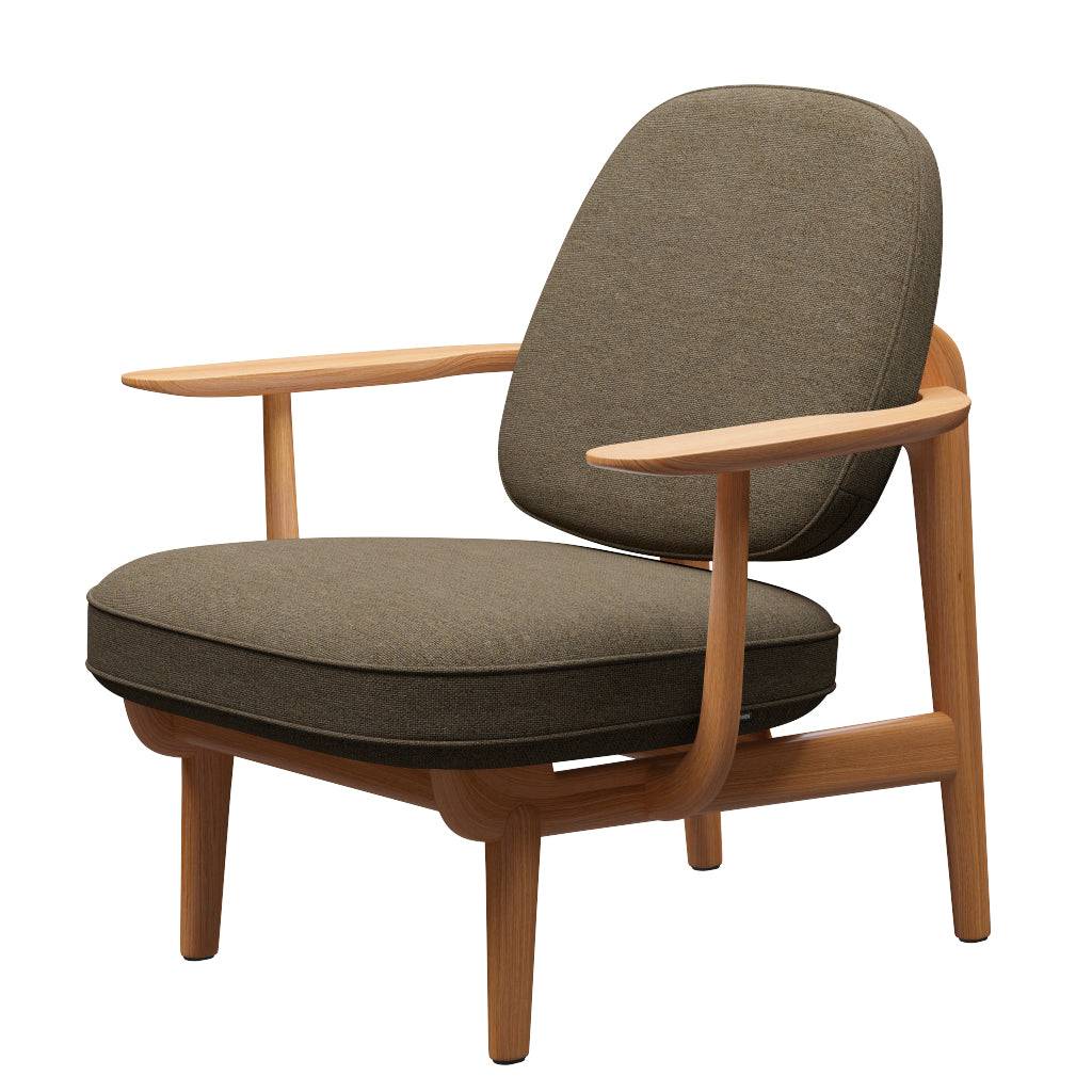 Fred Lænestol, lakeret eg fra Fritz Hansen Hallingdal - 227 Grey/Brown - Jacobsen Plus