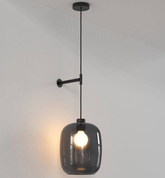 Pendant Suspension Kit 3/Curve fra Astro Lighting - Mat sort / Curve 285 / Smoke