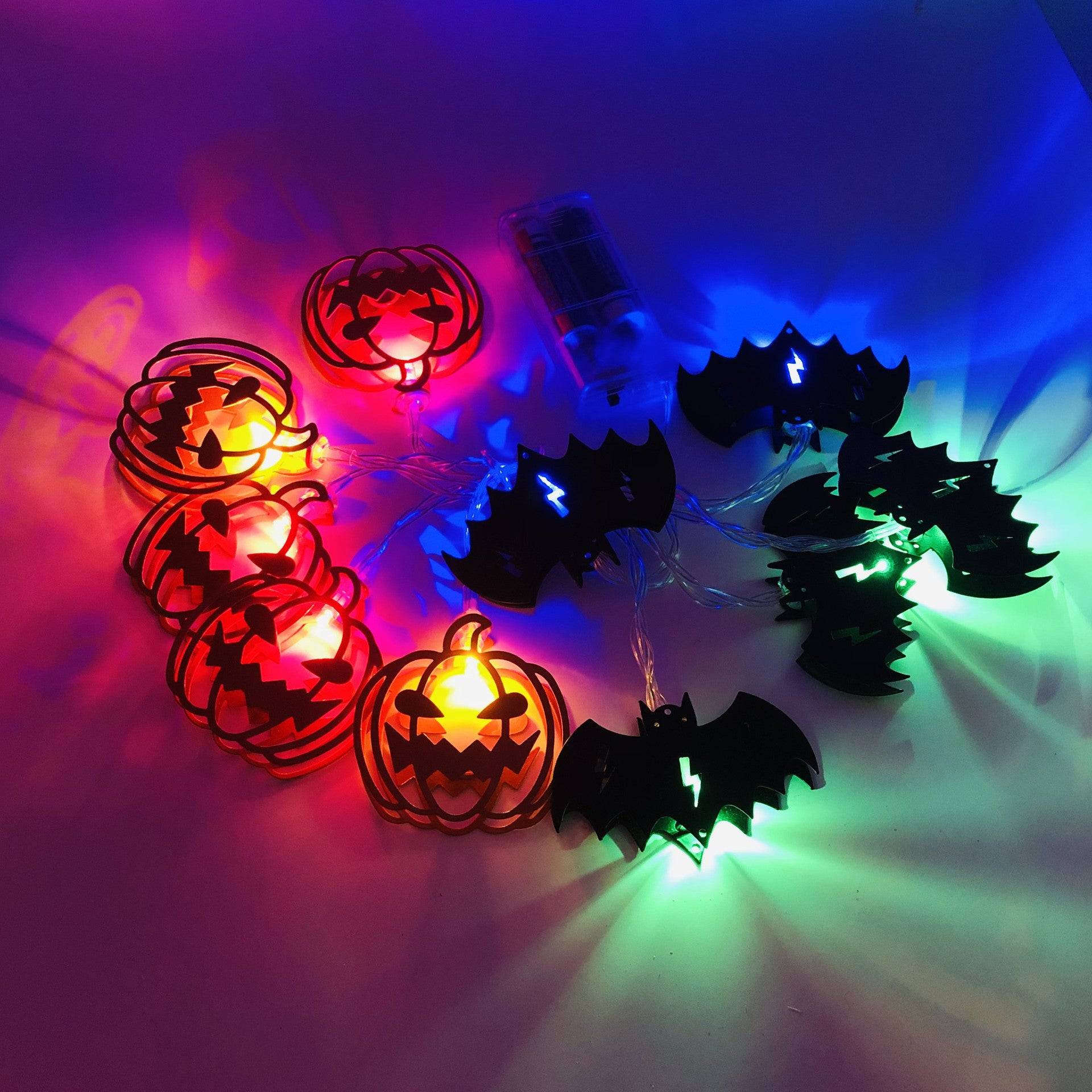 LED Halloween Garden Holiday Decoration Lights - Color / Pumpkins and Bats / 3m 20lights USB