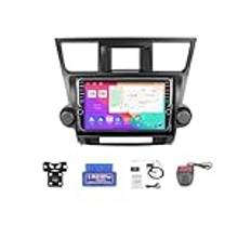 Bilradio 2 Din för Toyota Highlander 2 XU40 2007-2013 9" pekskärm med Apple CarPlay Android Auto Auto Stereo Bluetooth 5.0 RDS FM AM radio DSP DAB+ DVR OBD 2 backkamera SWC GPS(K600S)