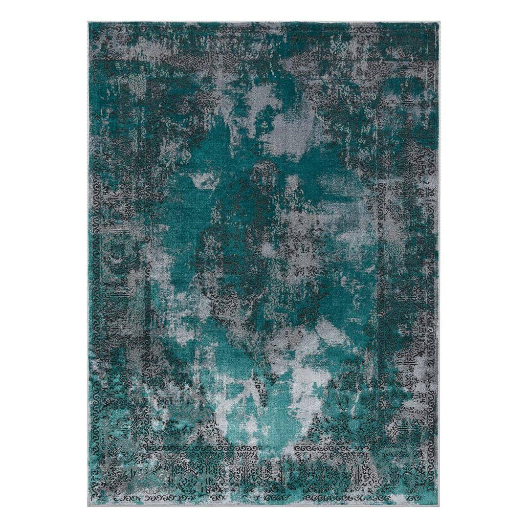 Gulvtæppe havgrøn 160x220 - Hakano Welli Abstract 5