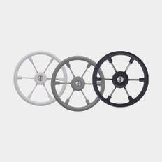 Båtratt motorbåt Dometic Tanengum 400, rostfritt stål med PU-läder/läderimitation, Ø400 mm, med nav, passar 3/4" (19 mm) rattaxel, svart