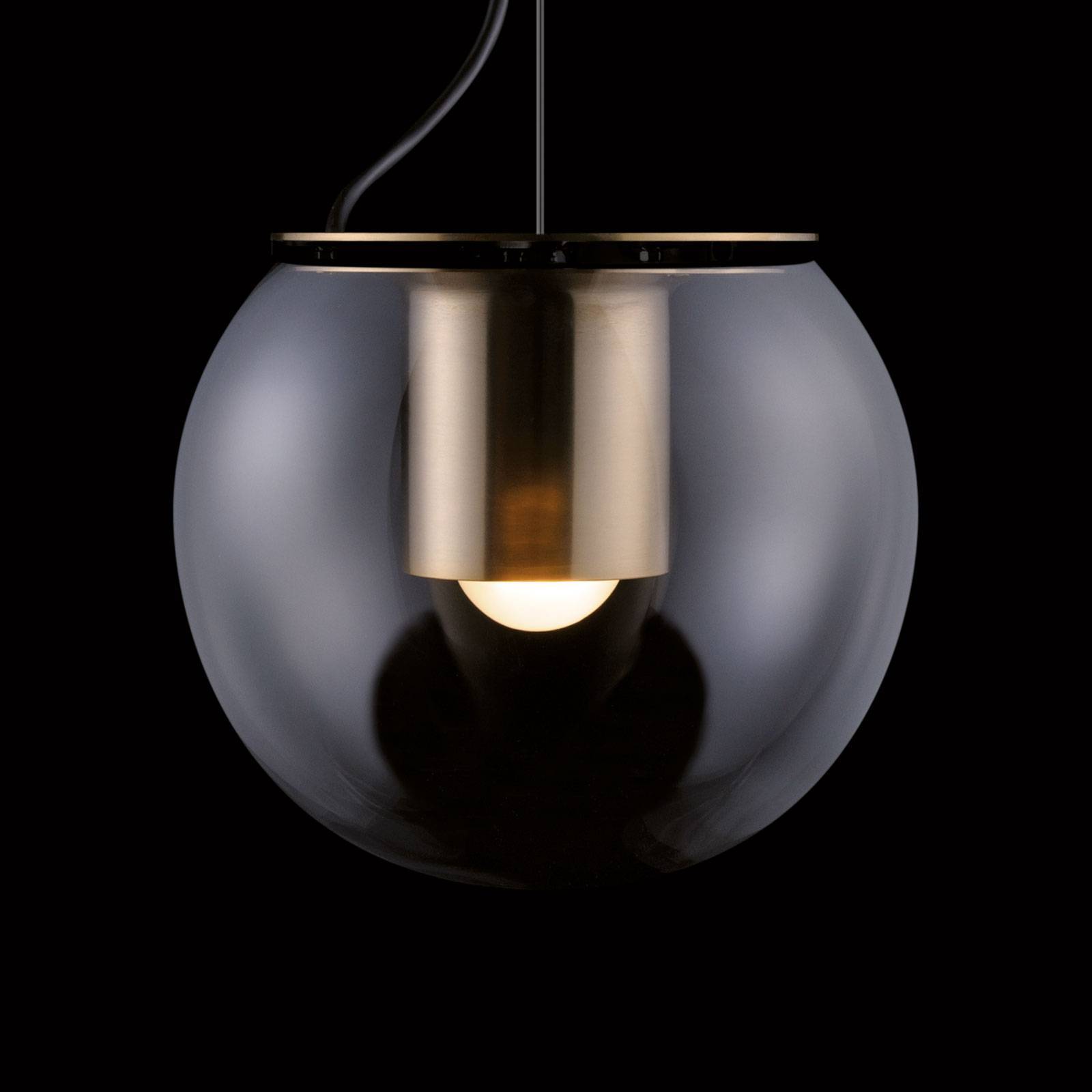 Oluce Designer hængelampe The Globe, dæmpbar, Bronze/messing, Stue/spisestue, Glas, Design