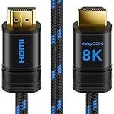 deleyCON 5m 8K HDMI 2.1-Kabel (48G, ULTRA Highspeed) 8K@60Hz 4K@120Hz 2K@144Hz/165Hz EARC HDCP 2.3/2.2 - Kompatibel med DTS:X Dynamic HDR Dolby Atmos TV PS5 Xbox Soundbar Monitor