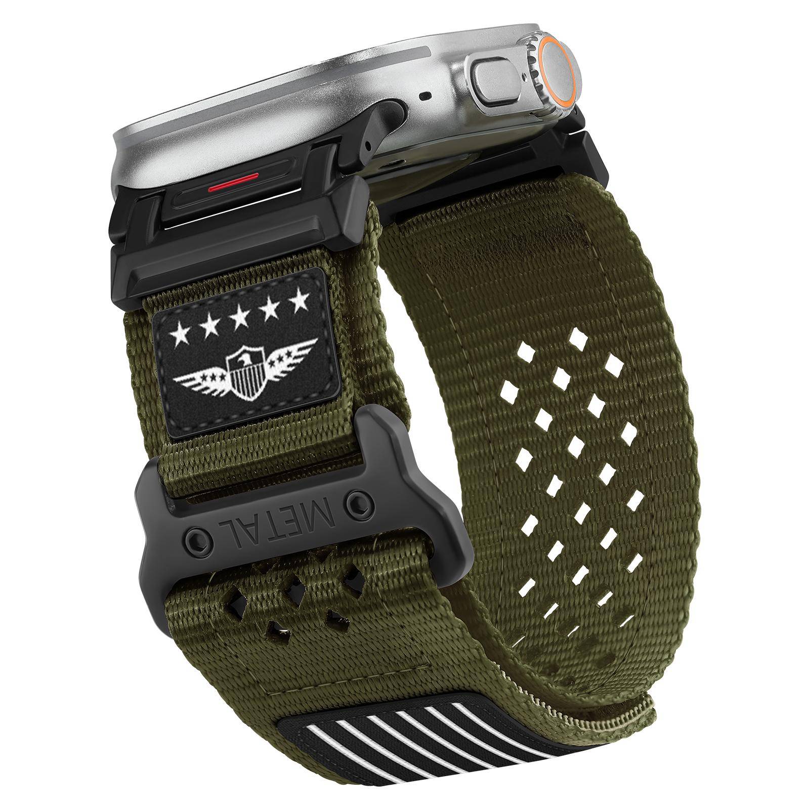 Trail loop för Apple Watch Ultra 2 3 Band 49mm 44mm 45mm 42mm Sport Nylon correas armband iWatch serie 10 9 7 6 8 se 11 Rem black