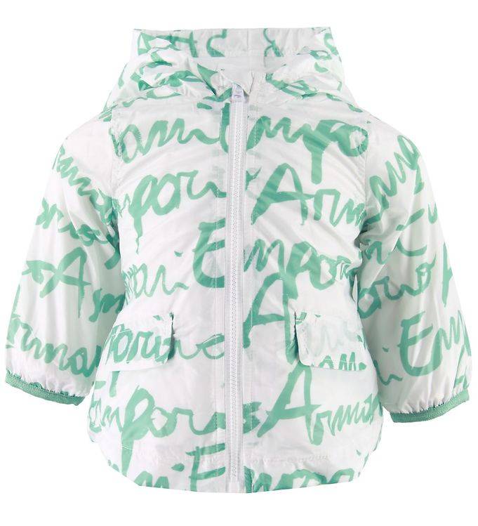 Emporio Armani Jacka - Vit/Grön m. Logo - Emporio Armani - 1 år (80) - Övergångsjacka
