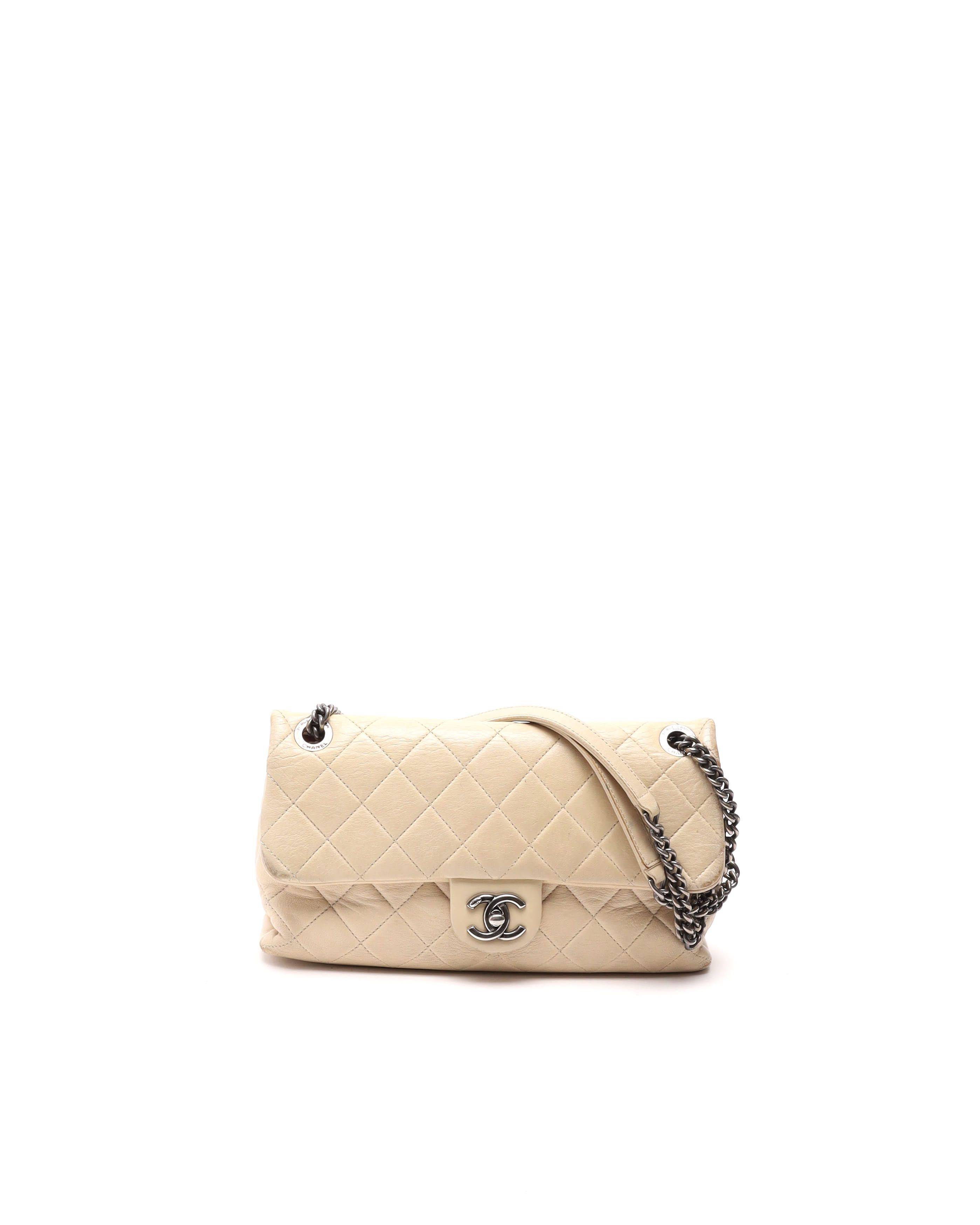 Chanel Medium Calf Double Flap Bag - Beige (One Size)