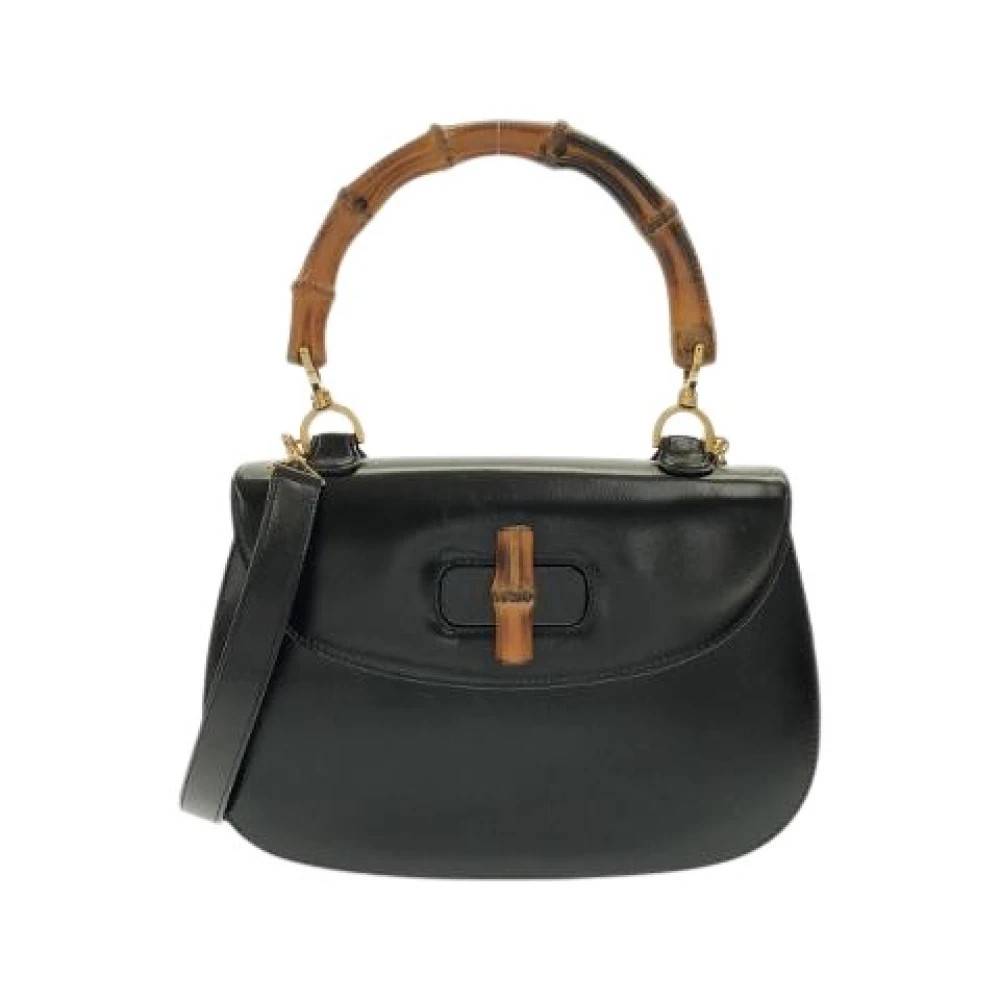 Gucci Vintage Pre-owned Læder Skuldertaske - Vintage - Dame - Sort - ONE SIZE - Uld