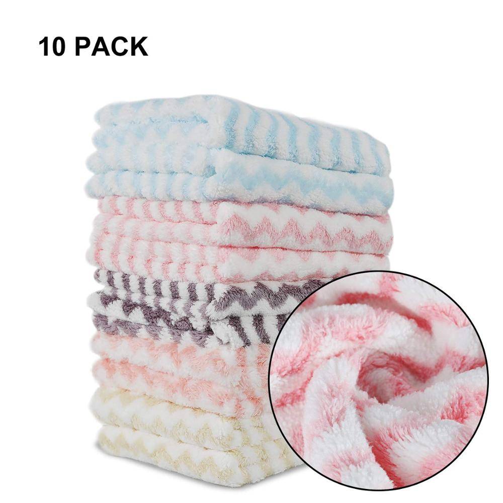 Cleanhome 10- pack mikrofiber rengöringsduk handdukar för disk skål glas kopp flaska panna gryta vattenkokare bord golv diskbänk dator bil