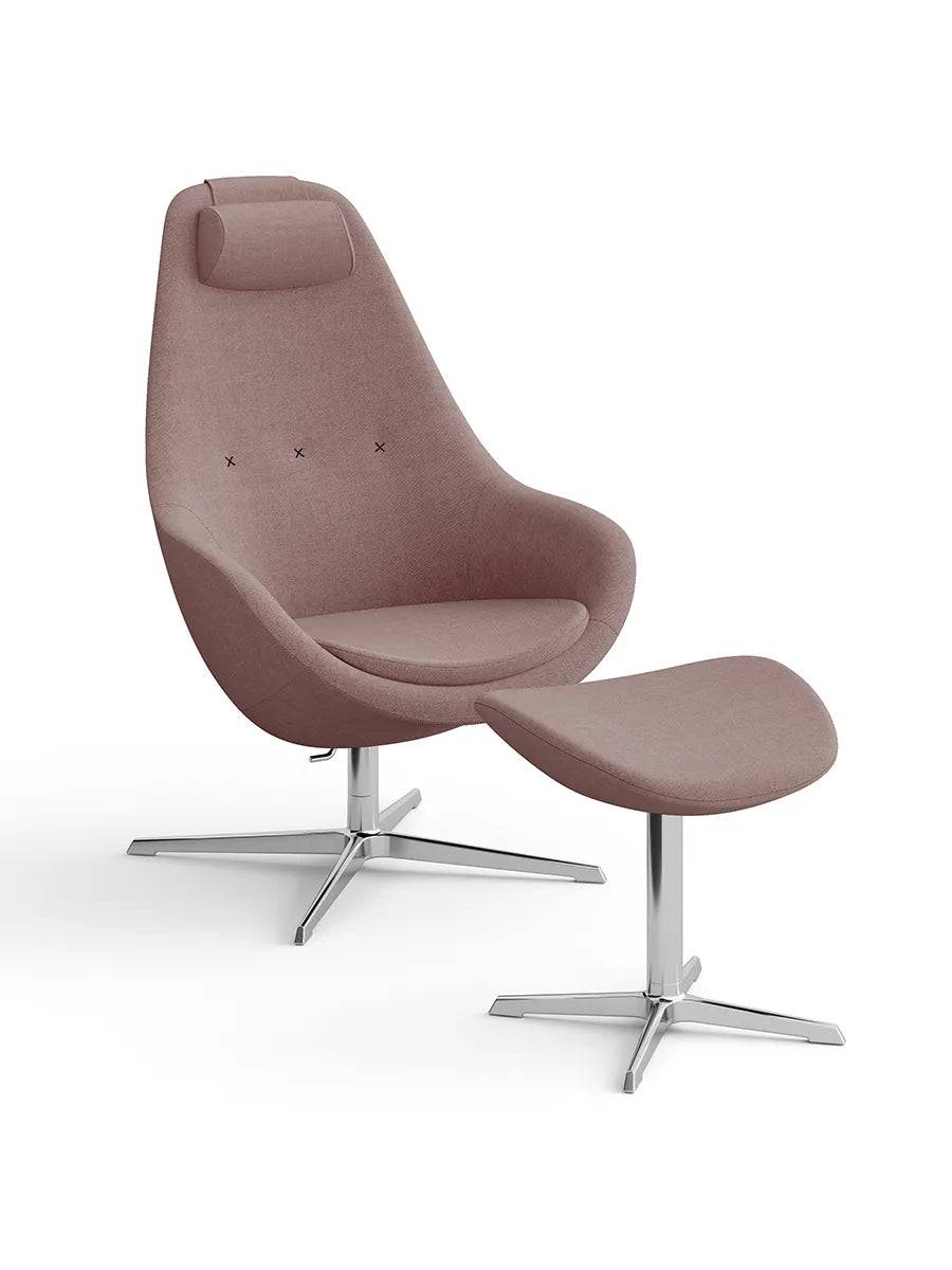 Kokon Lænestol inkl. Skammel fra Varier Re-Wool / Re-wool 648 / Chrome base - Jacobsen Plus