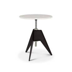 Tom Dixon - Screw Café Table, Rund toppskiva i marmor Ø60 - Vit - Spiseborde - Hvid - Metal/Sten